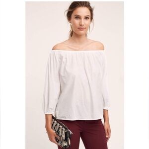 Anthropologie Holding Horses White Off the Shoulder Top Size Small